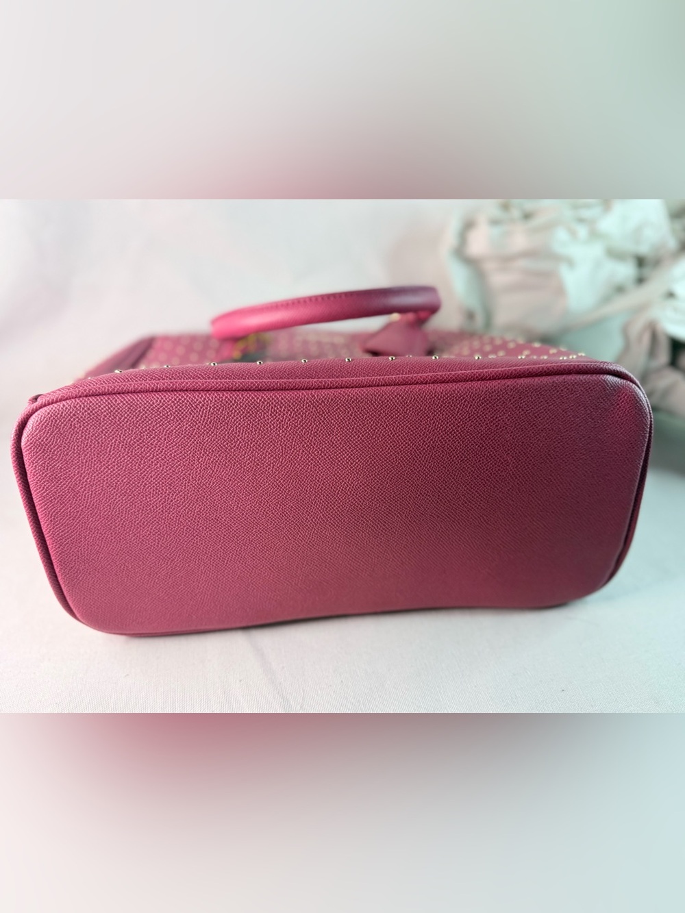 bebe Raspberry Pink Studded Tote - Picture 11 of 13